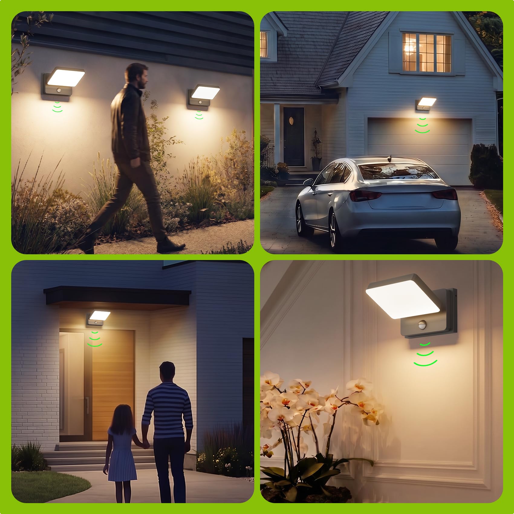 Klighten Luz exterior con sensor movimiento 30W IP65 3000K blanco cálido para patio/jardín/gris antracita