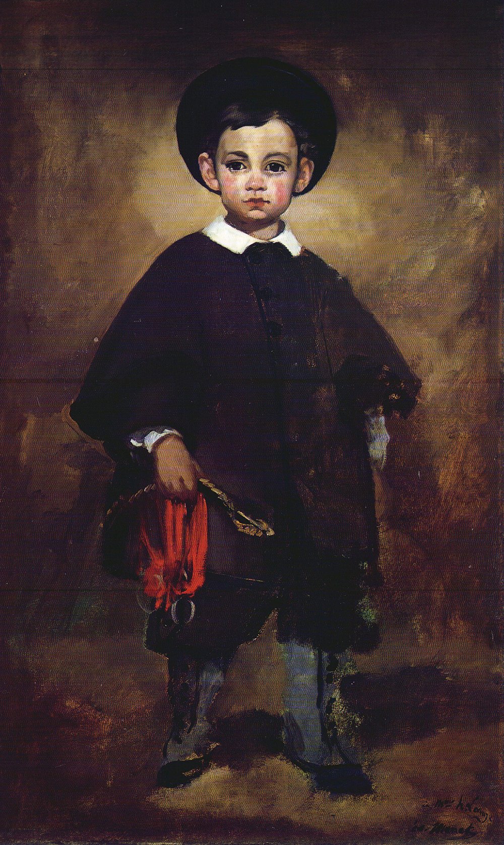 Edouard Manet Le Petit Lange tableau imprimé format medium déco murale cadre noir