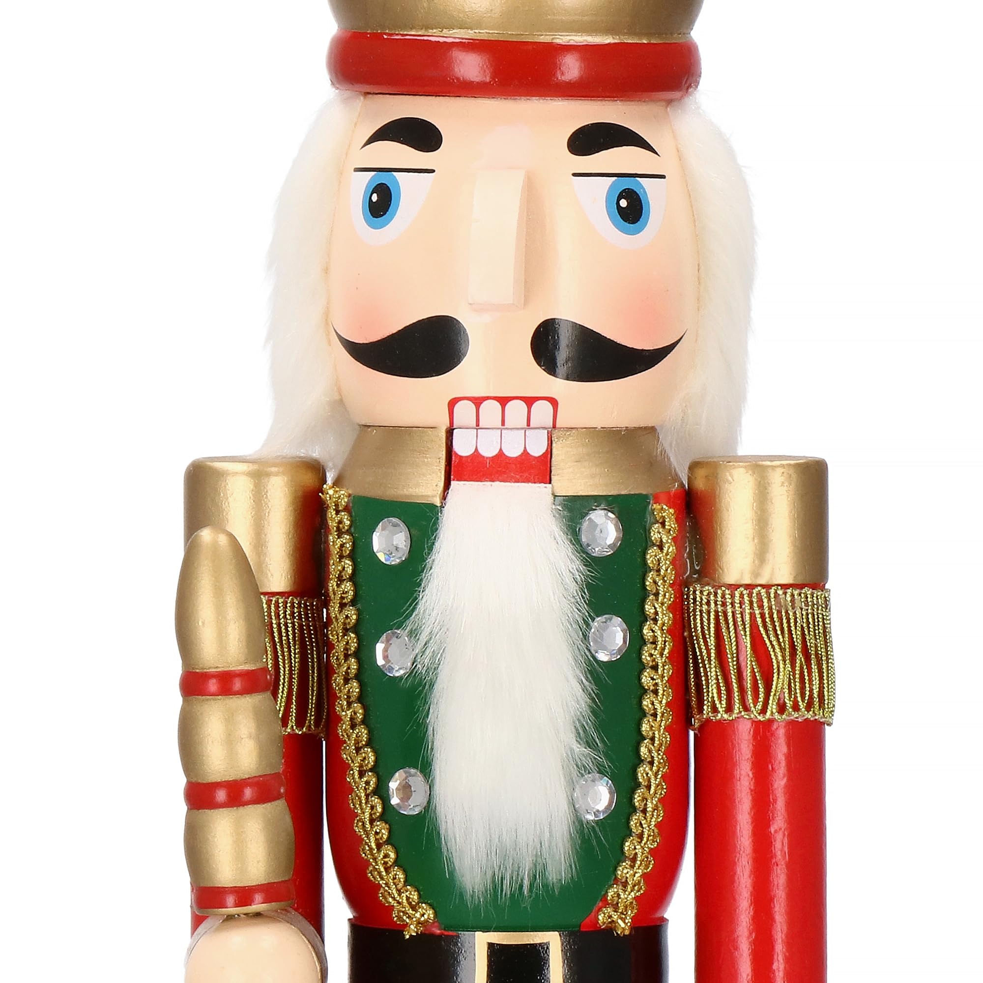 SPRINGOS Schiaccianoci statuetta in legno re con scettro 61 cm Natale decorazione natalizia