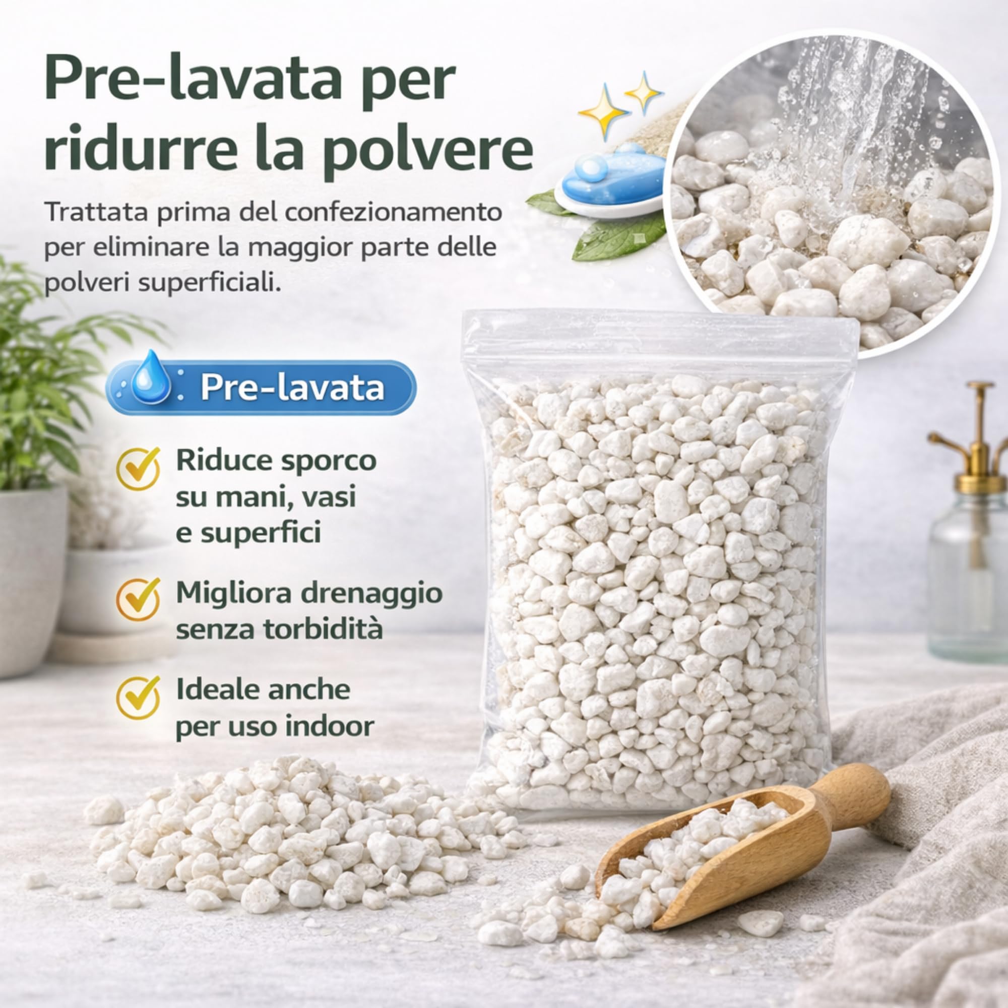 Ghiaia Bianca Decorativa 7–12 mm Pre-lavata – Sassolini per Vasi e Giardino – Ideale per Drenaggio e Decoro – Pietra Naturale – 1,8 kg - 4 kg - 8 kg -16 kg- 22 kg (BIANCO 16 KG) - 2
