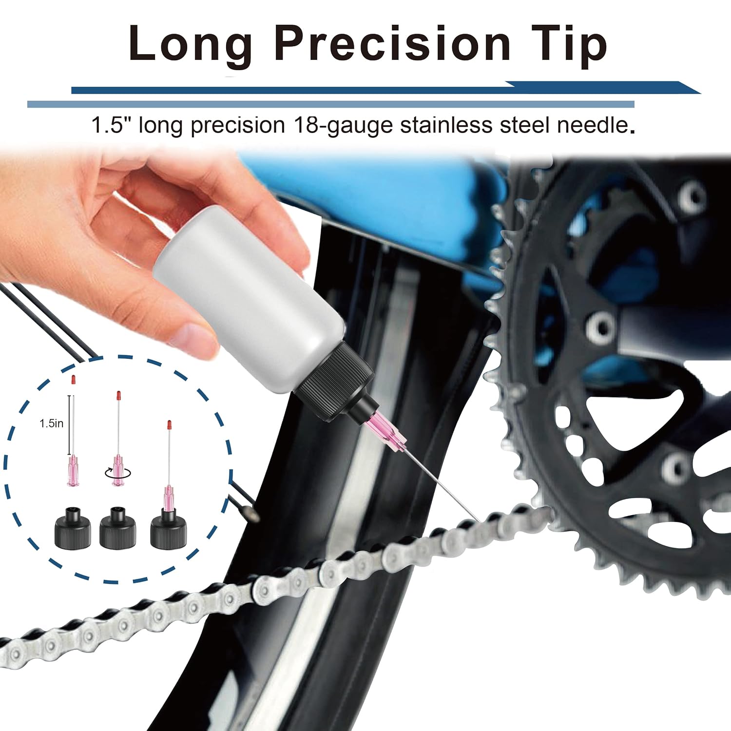 TITGGI 5 Pcs Plastic Squeeze Bottles (1 OZ), LDPE Oil Applicator, Precision Gun Oil Bottle with Extra Long 1.5 Inch Stainless Applicators 18Ga 21Ga - Easy to Use for Knife, Hinges, Glue and More | Precision Gun Oil Bottle, Soft Squeeze Control, Sealing Caps, Funnel for Refilling, Crafts, Sewing Machines & Tight Spaces