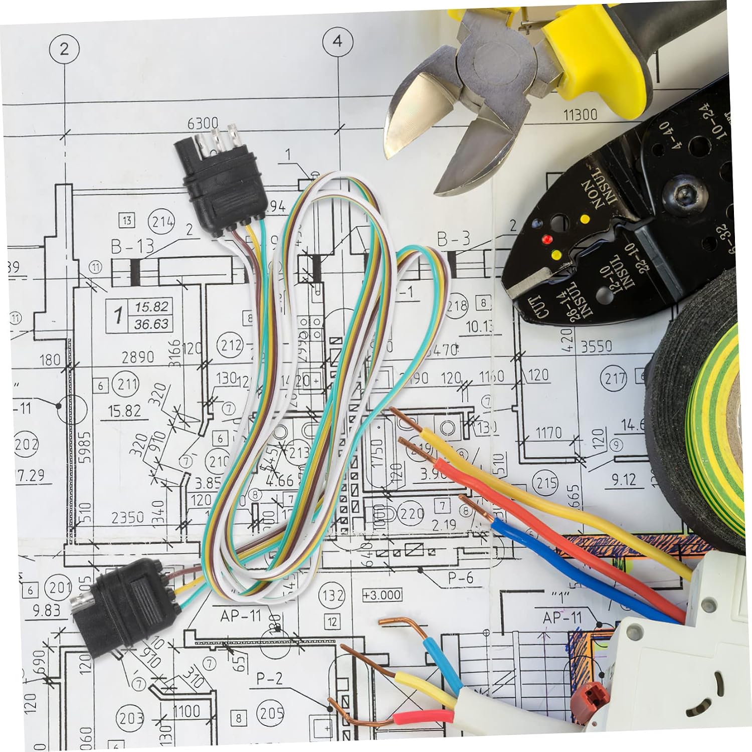 Pin Trailer Connector Wire Harness Kit Rv Electric Trailer Wiring Wire Harness