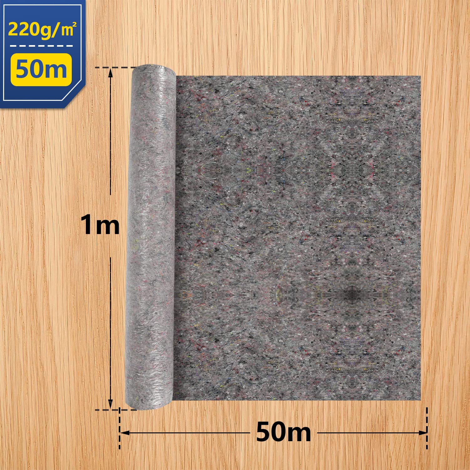 Sonnewelt 2 x Malervlies 50m, Abdeckvlies 2 x 50m 220g/㎡ Malerfliesrolle, Malerflies Abdeckfliesse für saubere und professionelle Malerarbeiten