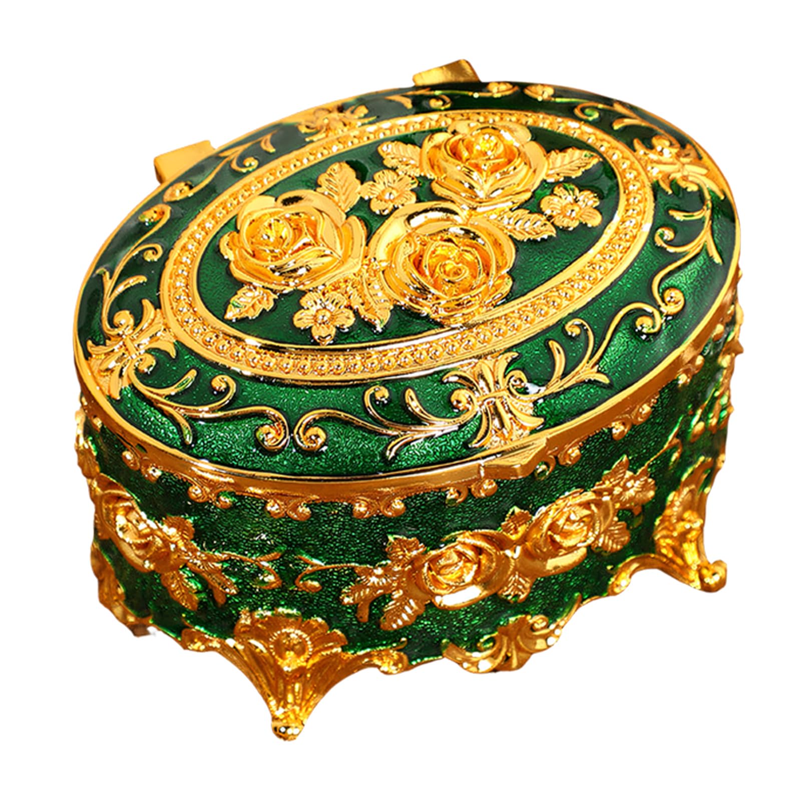 CAZSTYK European Styles Enameled Jewelry Case Sturdy Alloy Construction Suitable for Travel Waterproof Jewelry Storage Solution
