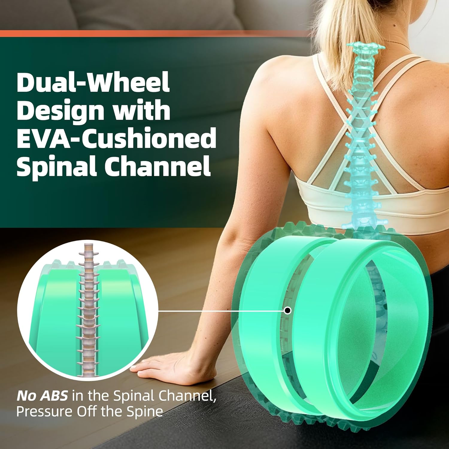 Back Roller for Back Pain Reliefn & Stretching, Deep Tissue Massage Roller Supports Up to 530 lbs / 240 kg, 5.5''-7.5'' Curved Foam Roller for Home Physical Stretching - Image 6
