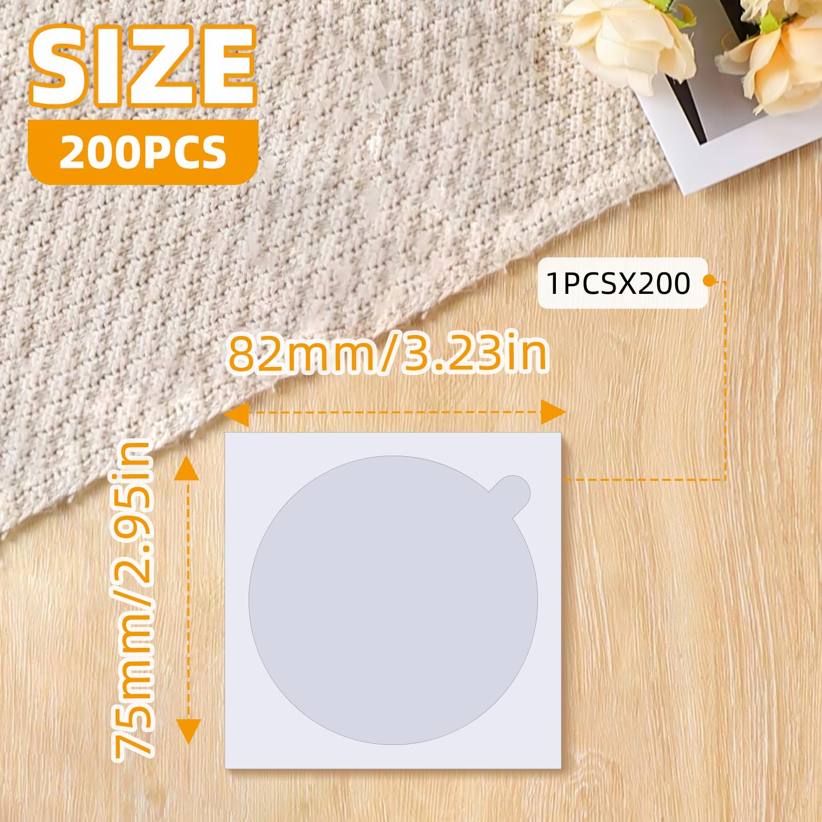 200Pcs Badge Film, PVC Transparent Badge Protective Film Circle Mylars Protective Sheet for Arts Crafts Supplies (75mm) - Image 2