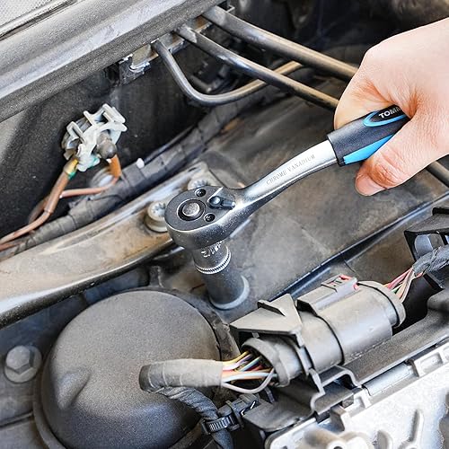 Miniatura 2 de TOMMARS Juego de caja de herramientas mecánicas automotriz, 92 piezas de 14 pulgadas y 38 pulgadas, kit de herramientas manuales SAE Mechanics con