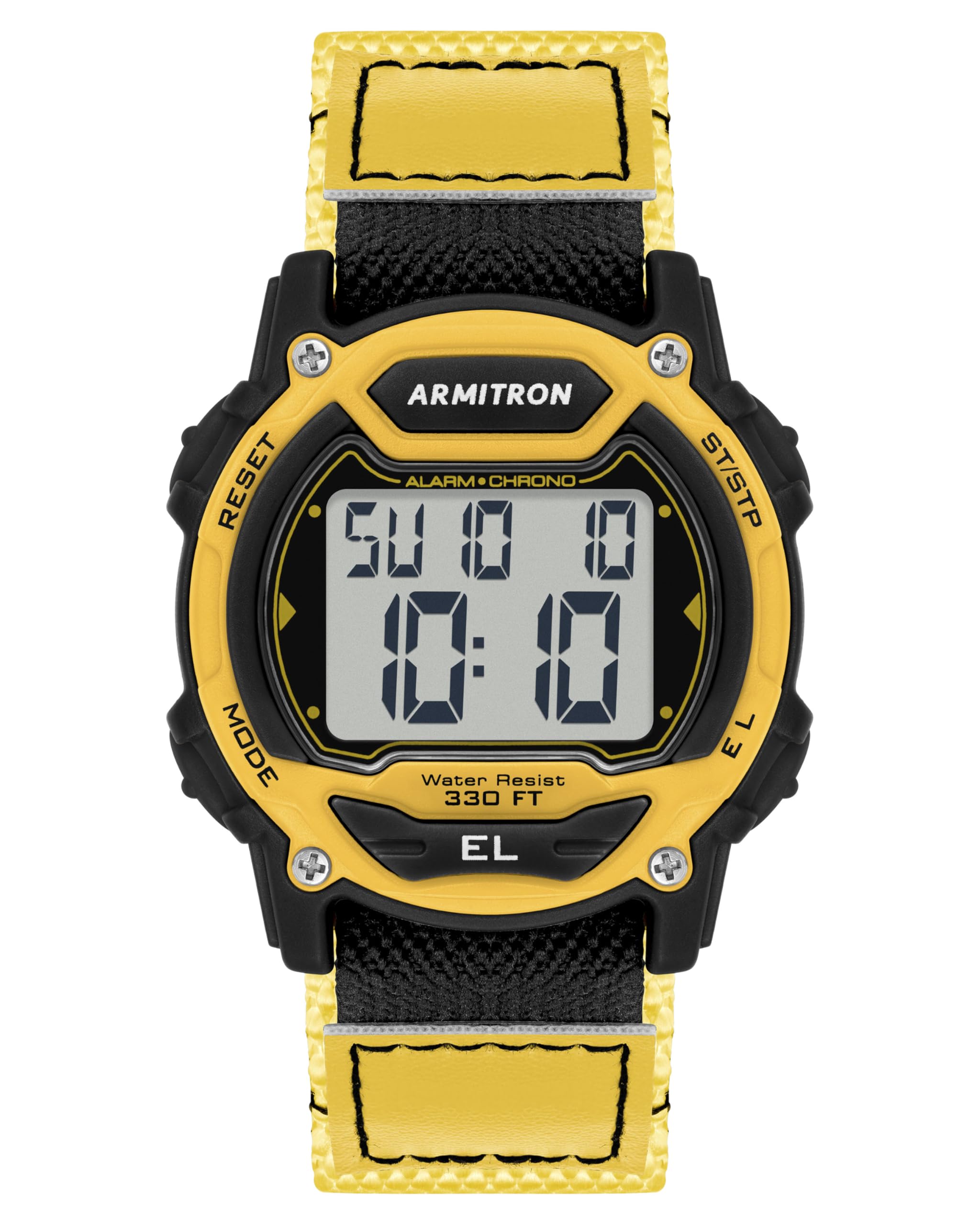 Armitron Sport Uni Digital Chronograph Nylon Strap Watch 45-7004, black / yellow