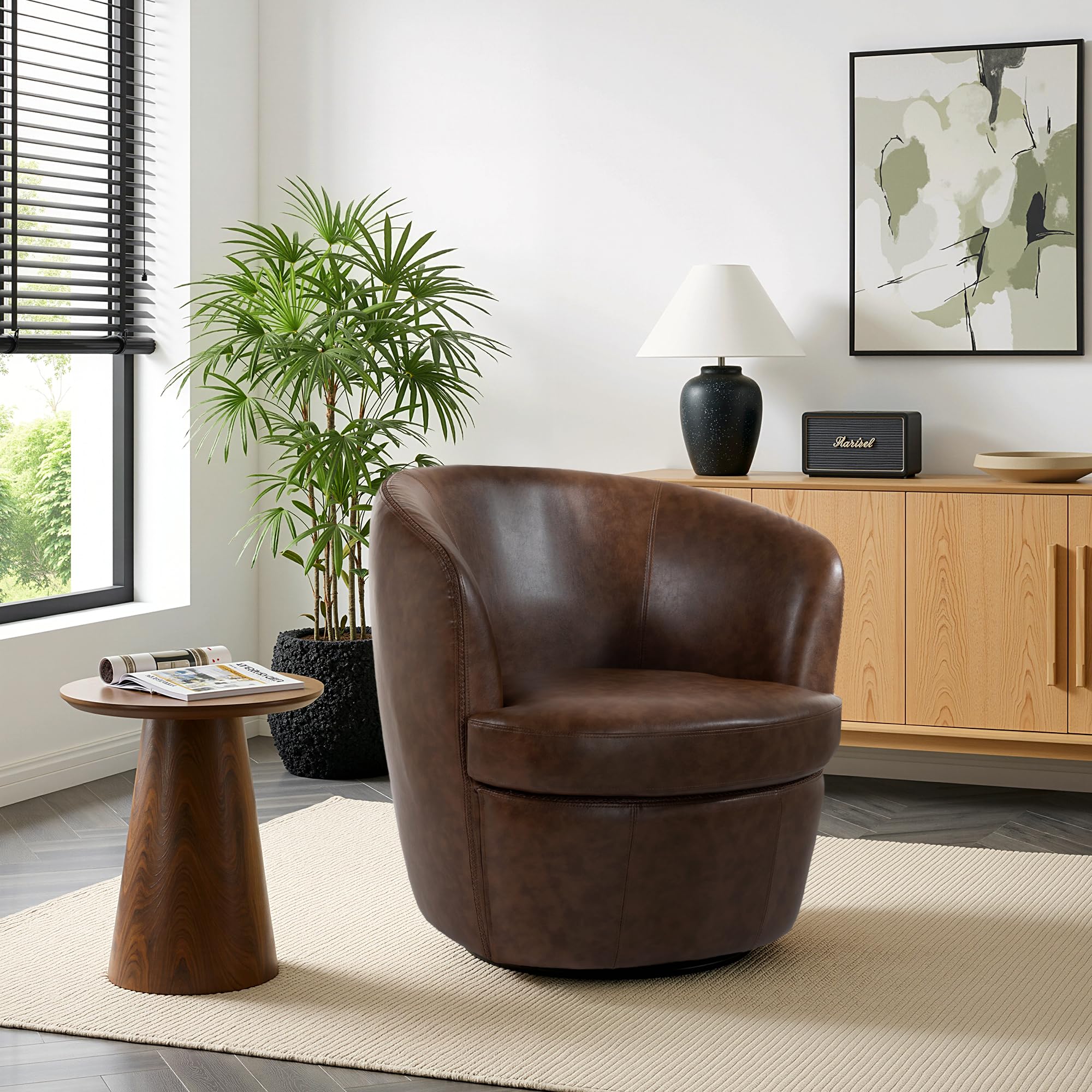 UIXE Faux Leather Swivel Chair