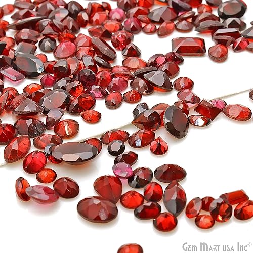 Miniatura 3 de Venta al por mayor de 100 quilates de mezcla de piedras preciosas de granate rojo MartUSA piedras facetadas sueltas mezcla de corte de granate rojo