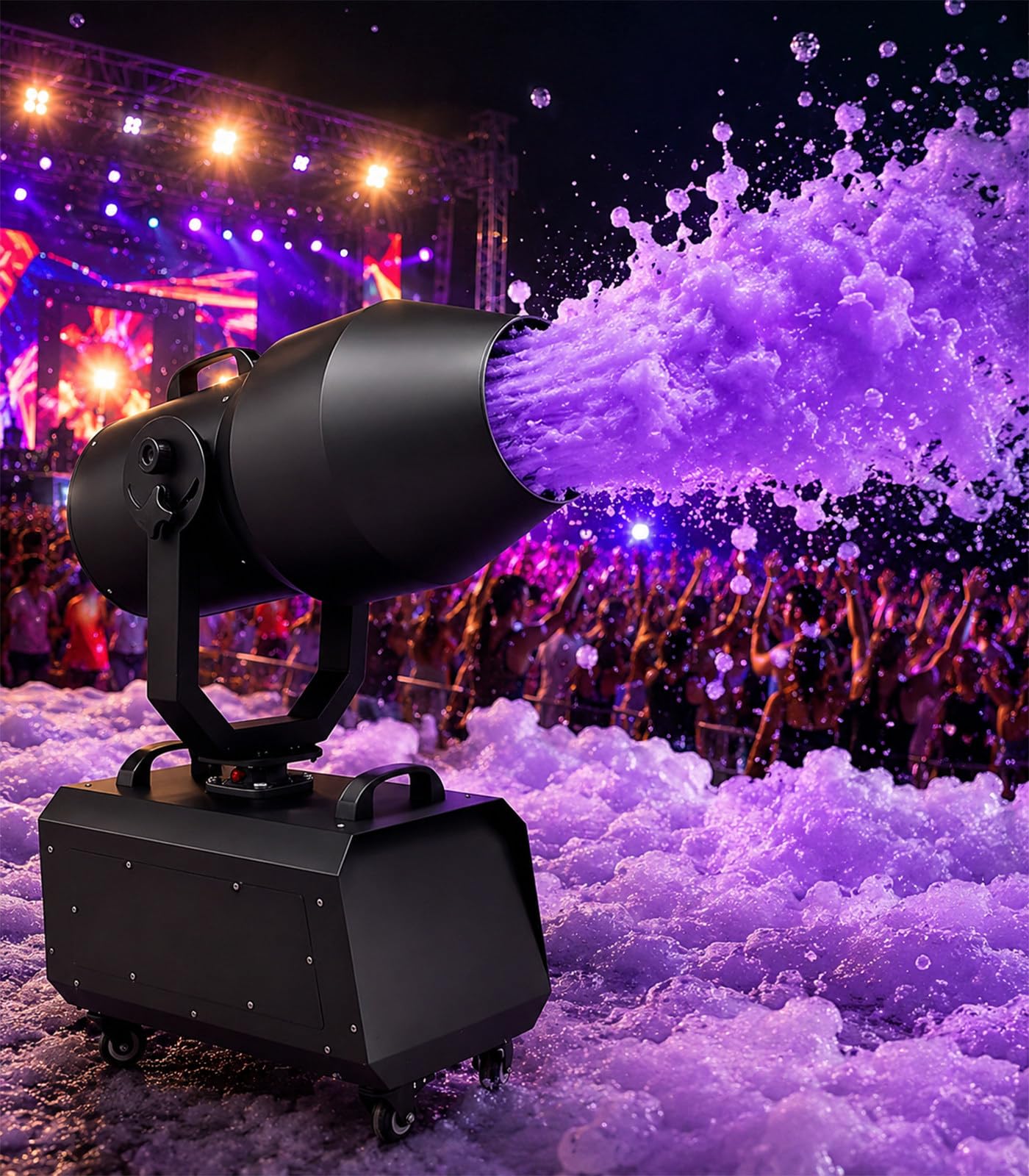 Leistungsstarke Bühneneffekt-Schaummaschine,Shaking Head Dj-Equipment Für Weihnachtliche Atmosphäre,Reichweite 80 M² Flightcasepackaging
