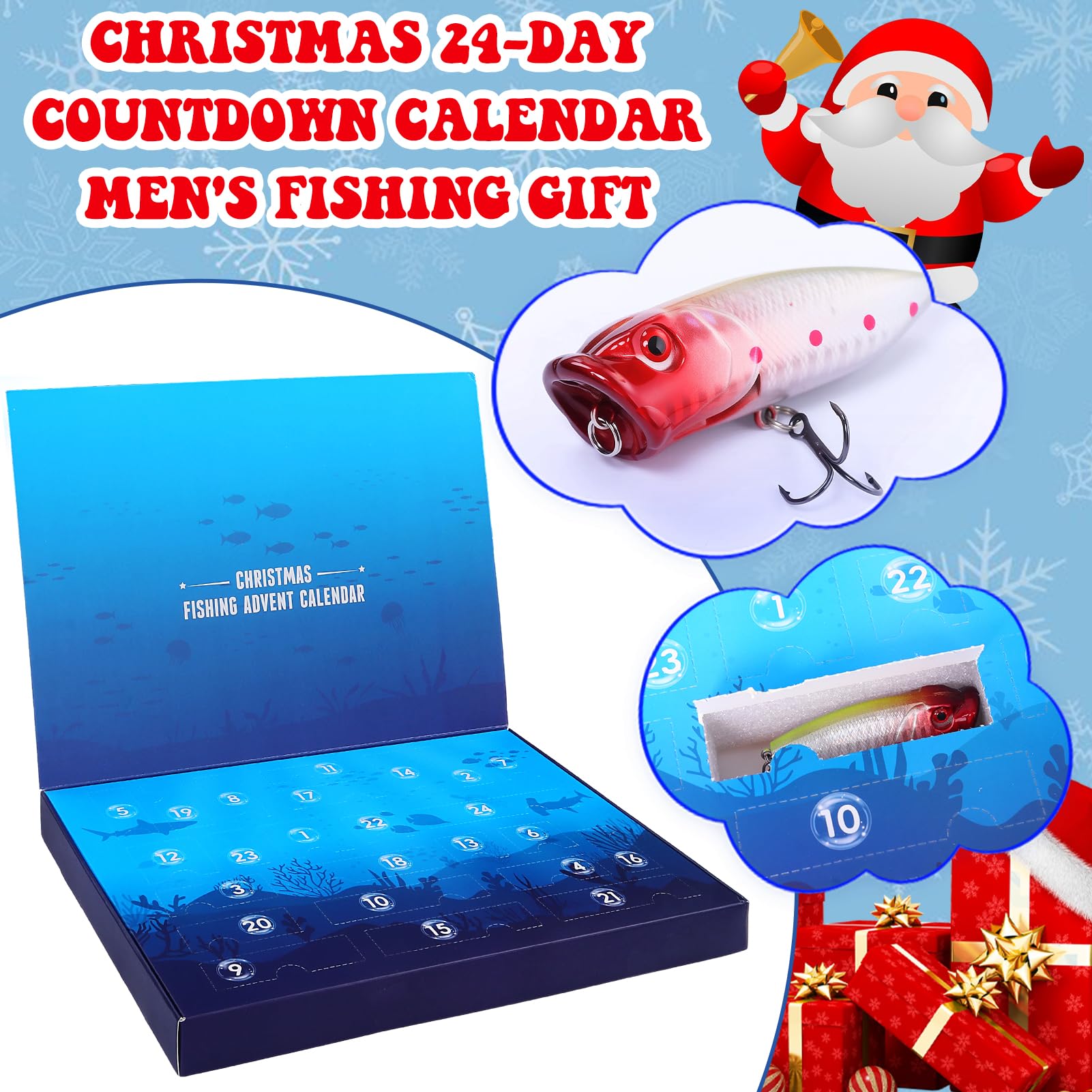Meriviva Fishing Advent Calendar 2025 for Men Mens Christmas Advent Calendar with Fishing Lure Set - Image 3