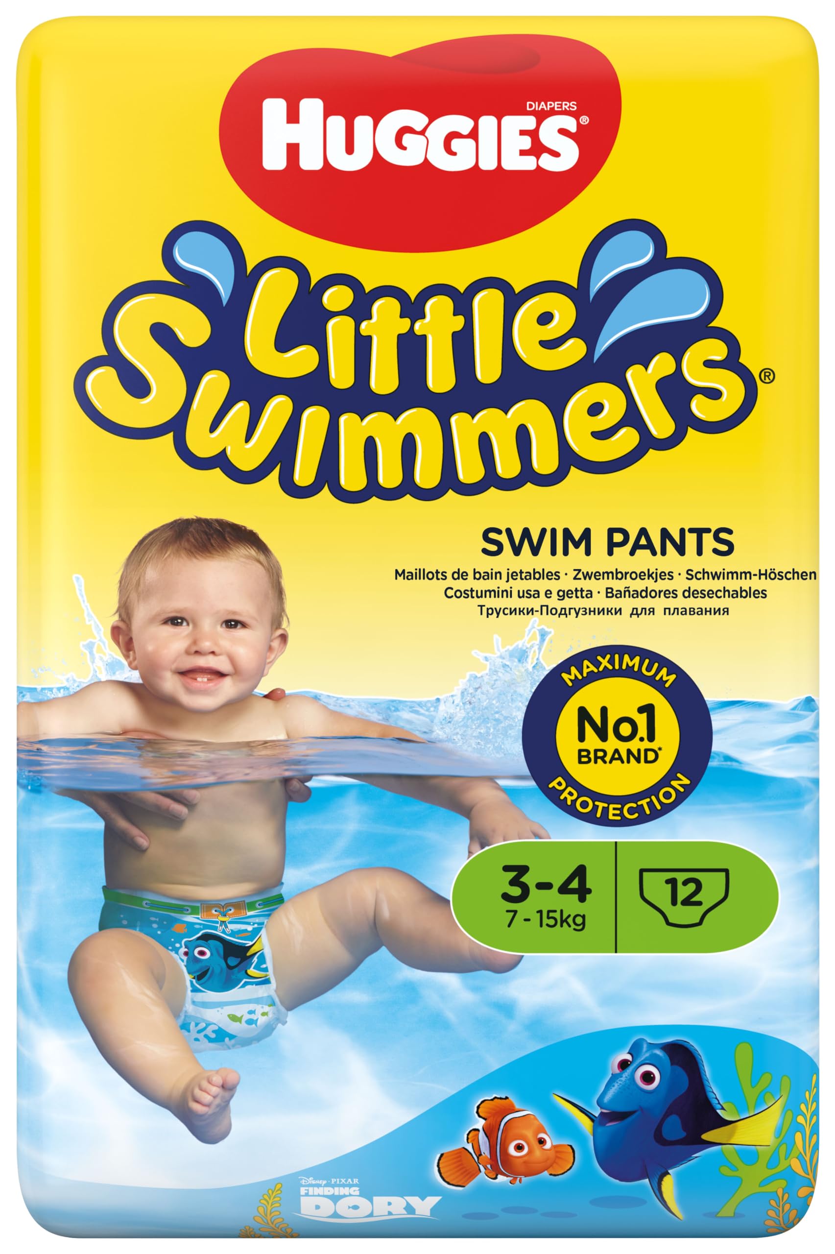 Huggies Little Swimmers - Pañales de natación (7-12 kg, 12 unidades)