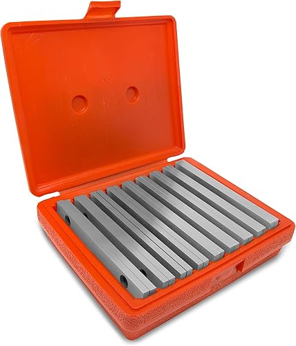 WEN 10349 Juegos paralelos de 18 piezas con rectificado de precisión de 1/4 pulgadas con estuche, cromo