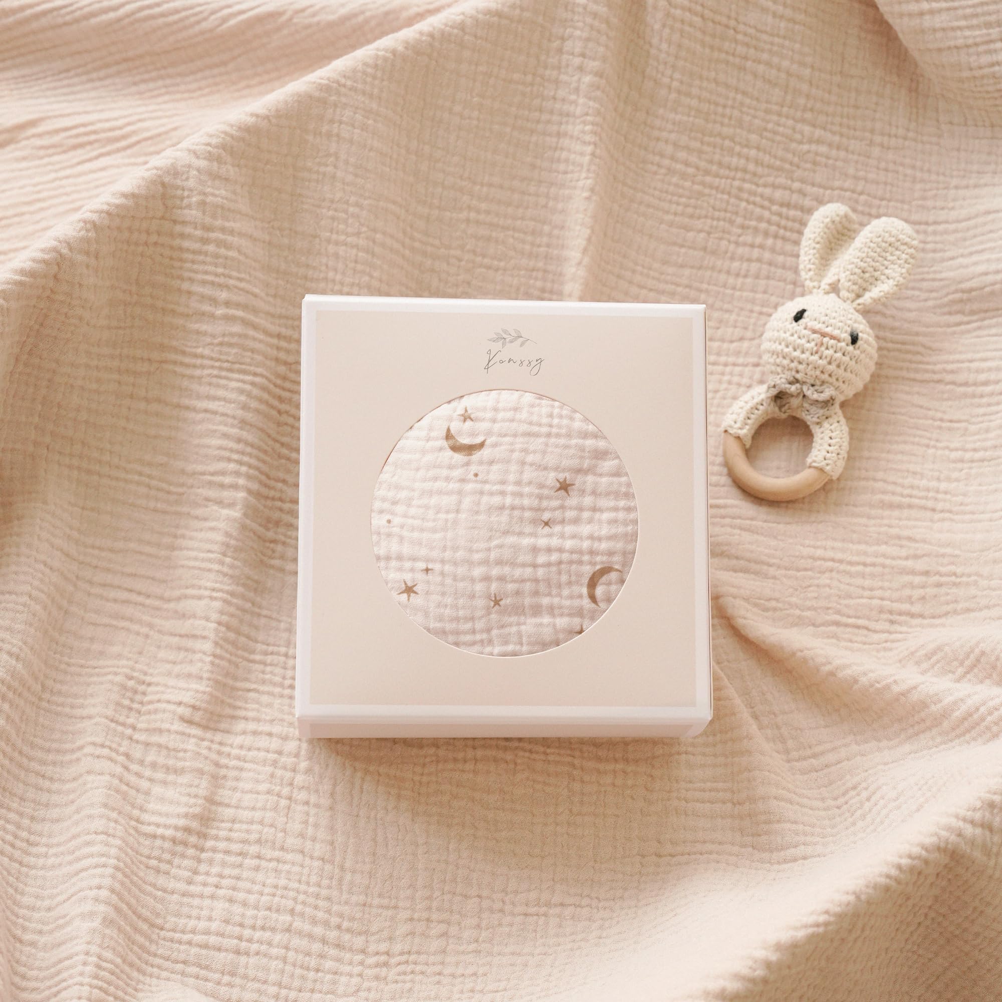 Konssy Paquete de 2 cubiertas de muselina para madres lactantes con aro rígido, 100% algodón, ligero y transpirable, ajustable y cómodo