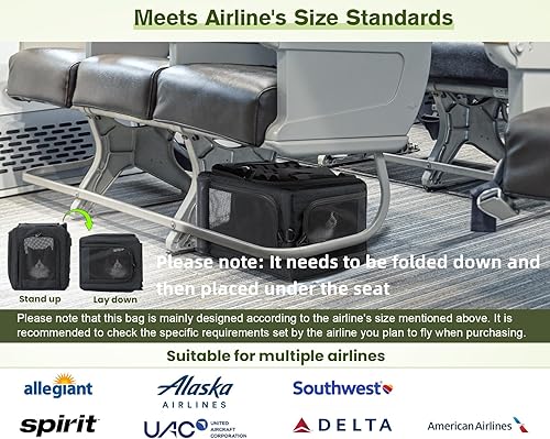 Miniatura 3 de Pecute Transportador para gatos expandible, aprobado por aerolíneas, transportador de mascotas transpirable de hasta 11.0 lbs12 libras,