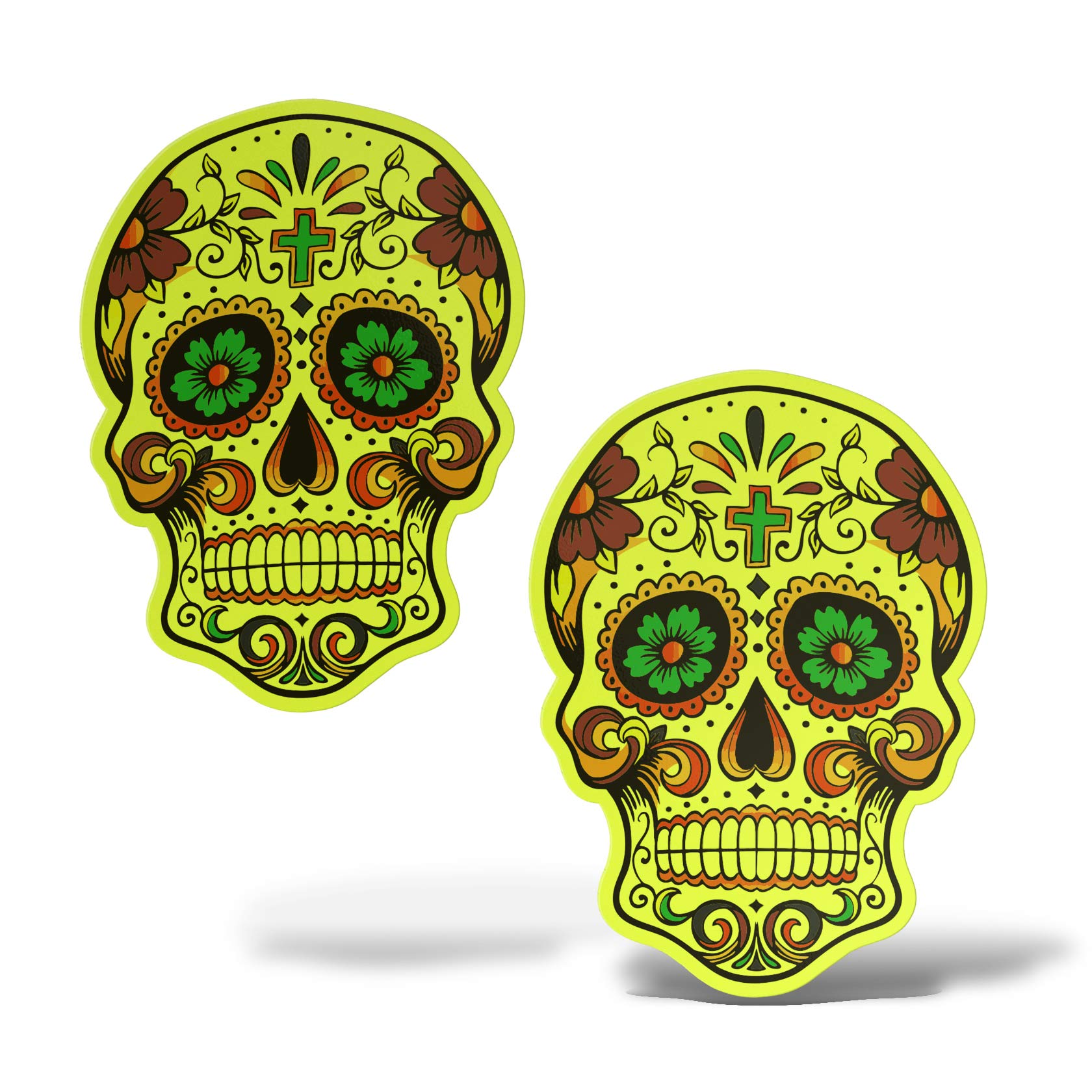 Erreinge® Adesivo Olografico 35 cm Teschio Santa Muerte Skull Sticker stampato per Auto Moto Parete Paraurti Computer Portatile Bagagli Biciclette