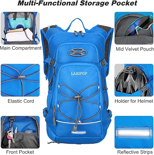 Miniatura 4 de LARIPOP Mochila de hidratación para senderismo, bolsa de agua para correr, senderismo, ciclismo, carrera, maratón, para mujeres y hombres, regalos