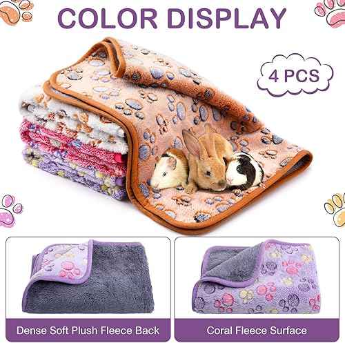 Miniatura 7 de Hestya - 4 almohadillas impermeables para perros y cachorros, manta suave para dormir, manta absorbente para mascotas, patrón de patas, almohadillas