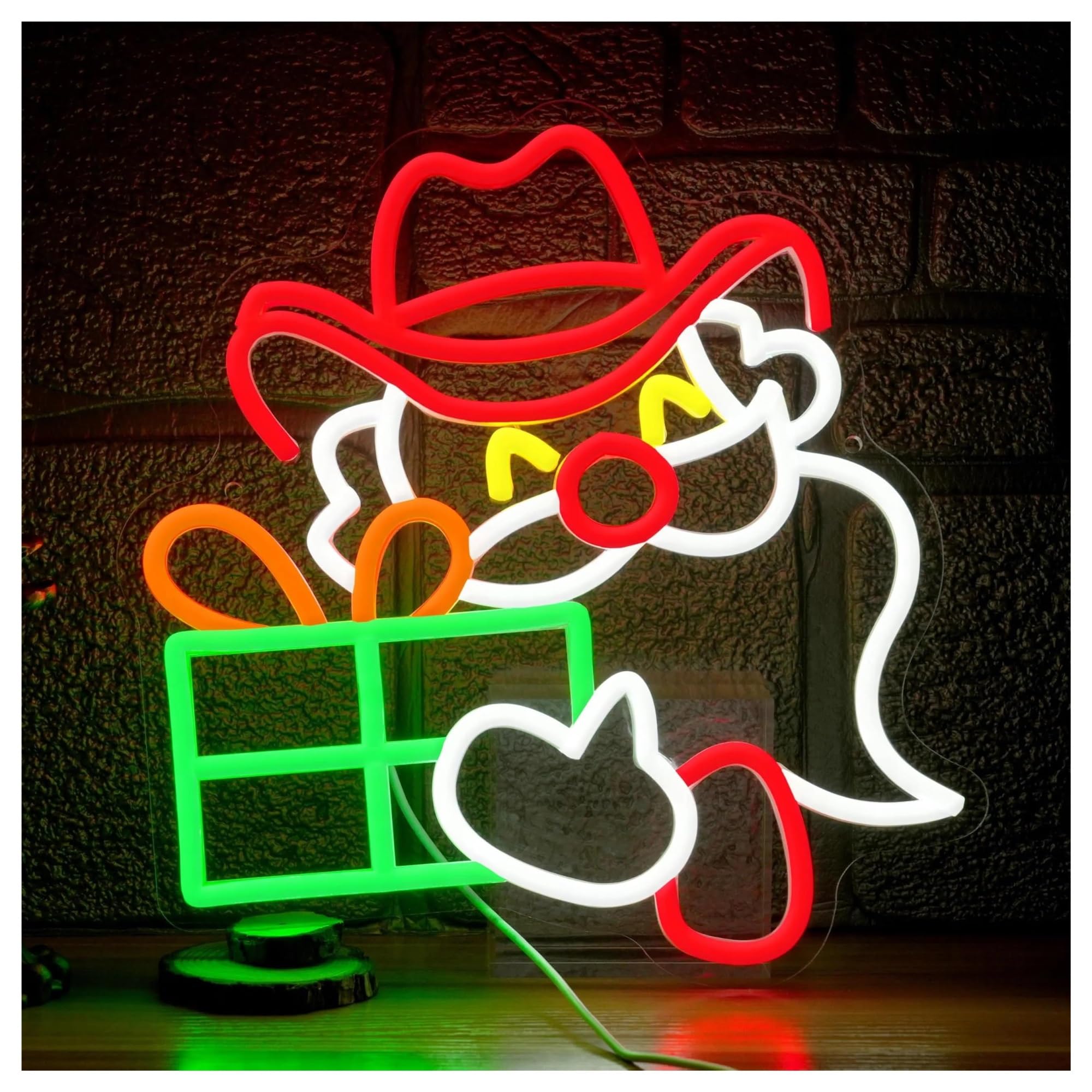RONGCH Hanging Art Signs Santa Claus Neon Sign Dimmable Light Wall Decor for Party Holiday Business Home Decor 32x30cm
