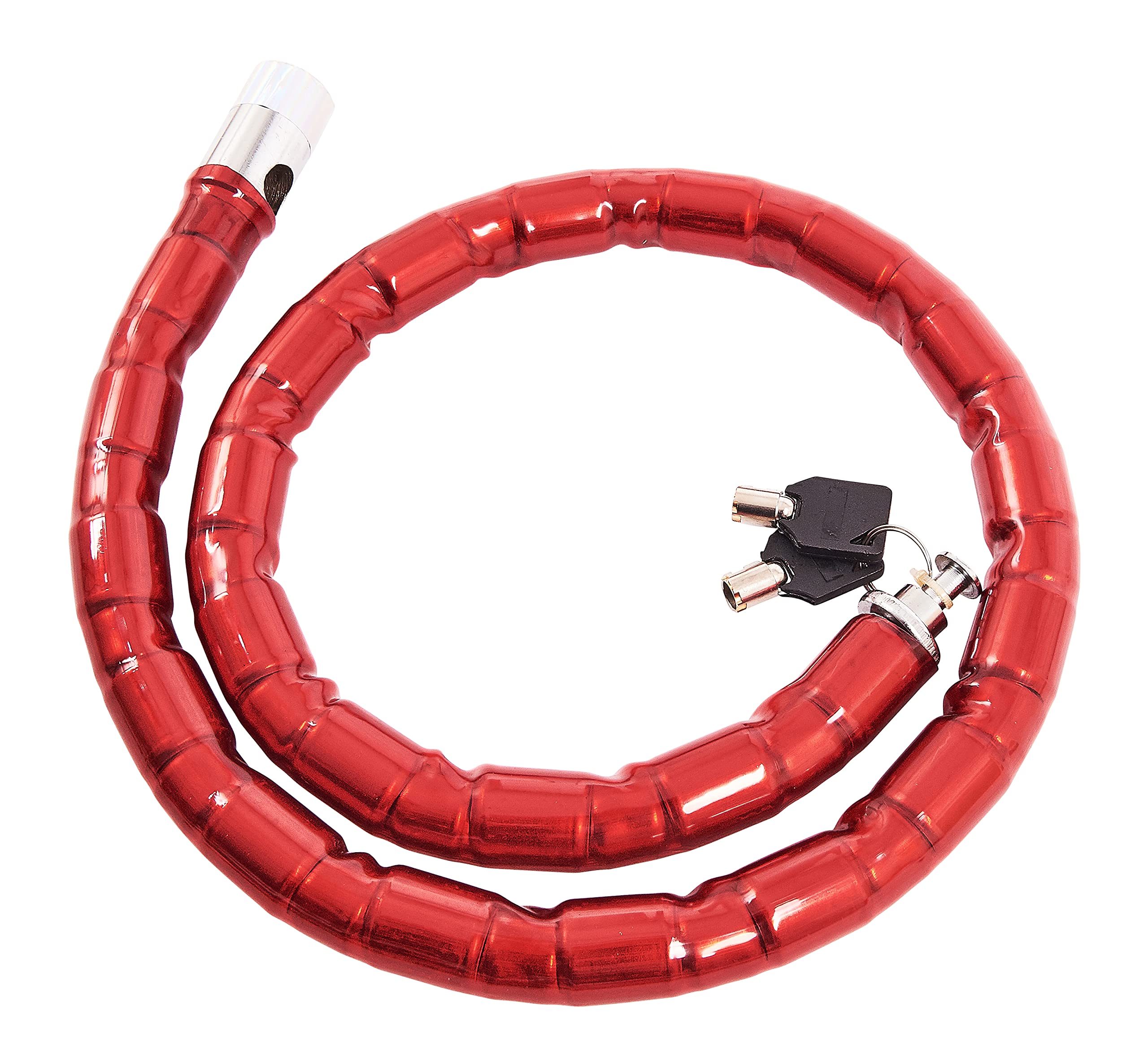 Amtech Red – Security Cable Lock, 1M X 25Mm Steel Cable, Weatherproof Pvc Sleeve, 2 Keys, Versatile Anti-Theft For Bikes, Motorbikes, Ladders And Garden Gear
