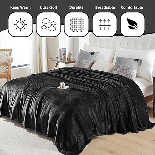 Miniatura 2 de Manta ligera y suave tamaño Queen  Manta de cama de franela de vellón para cama de tamaño Queen, acogedora manta de felpa mullida de lujo de