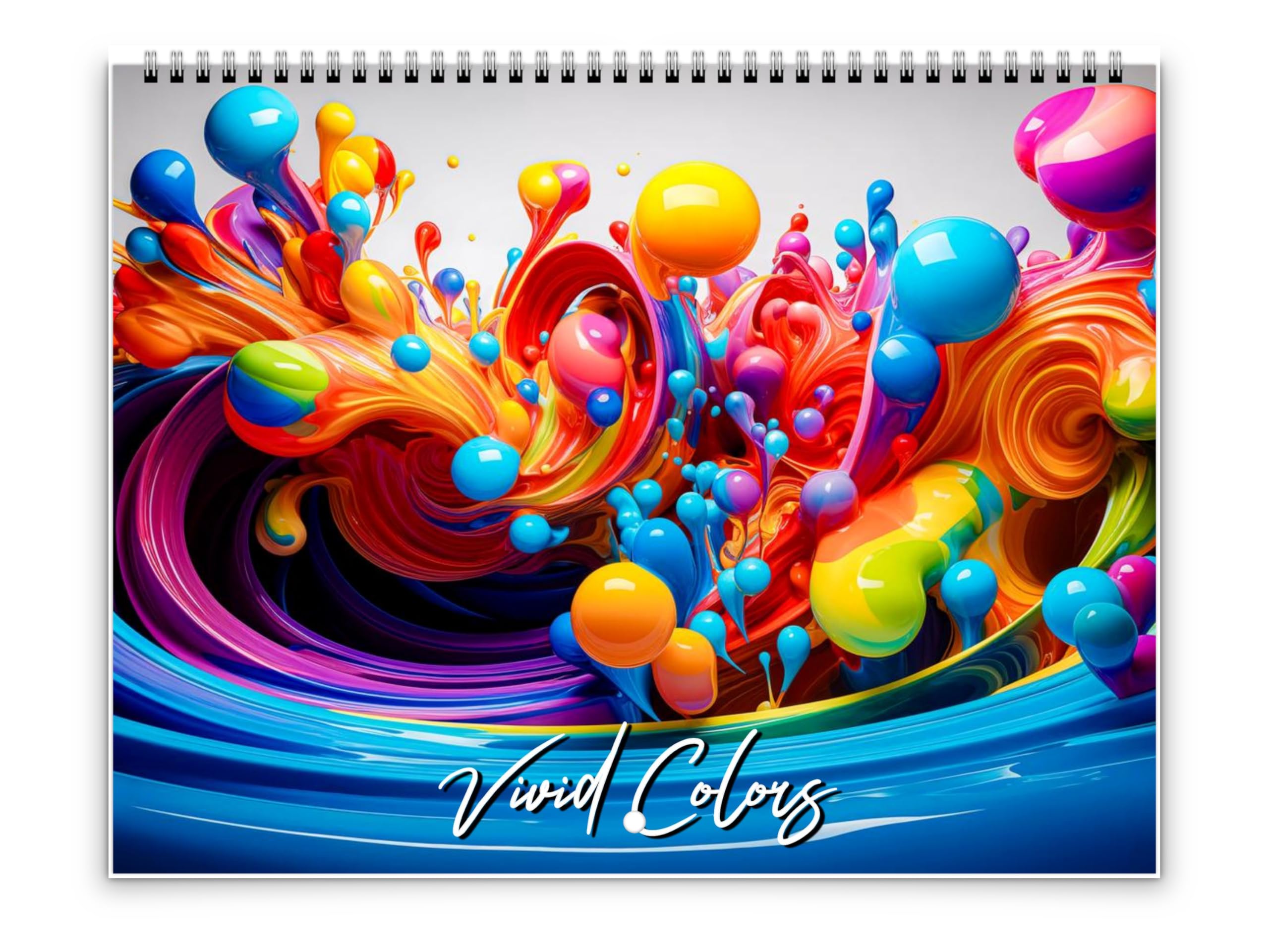 2026 Vivid Colors Wall Calendar by Kaleidoscope Artisan – Art in Motion with Holidays (Classic Mid-Fold, Large 11″x17″)
