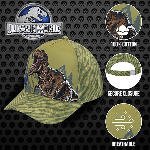 Miniatura 2 de Jurassic World - Gorra de béisbol para niños de 3 a 9 años, ajustable Jurassic World, Mundo Jurrasic