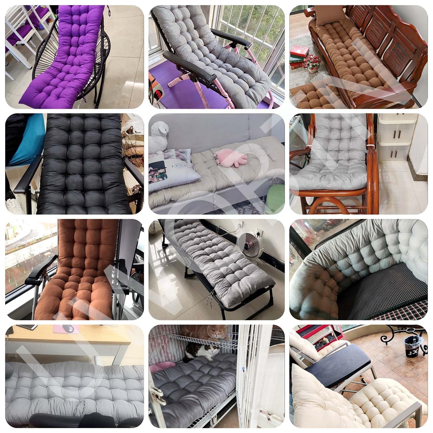 Cuscino per Sedia a Sdraio da Giardino Morbido Confortevole Cuscino per Lettino Prendisole Cuscini per Sedie a Dondolo Antiscivolo Cuscino per Sdraio Relax per interni ed esterni(B,120x48x8cm)