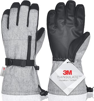 Unisex Waterproof Touchscreen Ski Gloves for Men Women, Winter Snow Gloves with Pocket