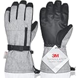 Magelfarm Unisex Waterproof Touchscreen Ski Gloves for Men Women, 3M Thinsulate Winter Snow Gloves with Pocket