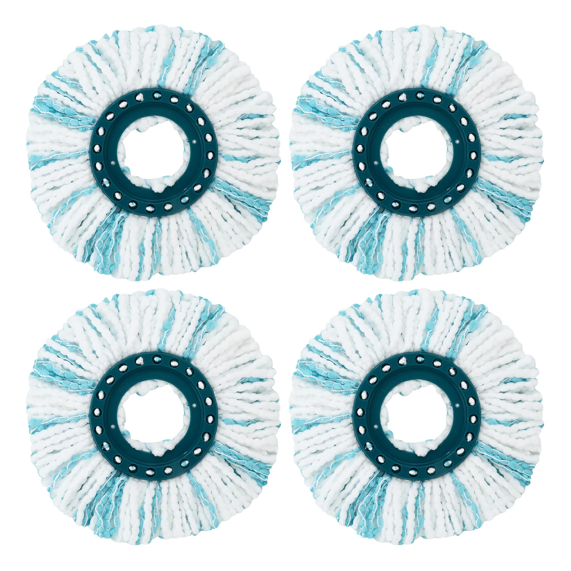 4 Piezas Cabezas de Fregona de Repuesto, para Leifheit Clean Twist Disc Mop, Sistema de Fibras para Leifheit Recambio para Mopa, para Todo Tipo de Suelos, Fuerte absorción de Agua Reutilizables