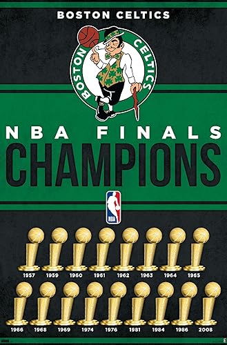 Trends International Póster de pared de los Boston Celtics de la NBA - Champions 23