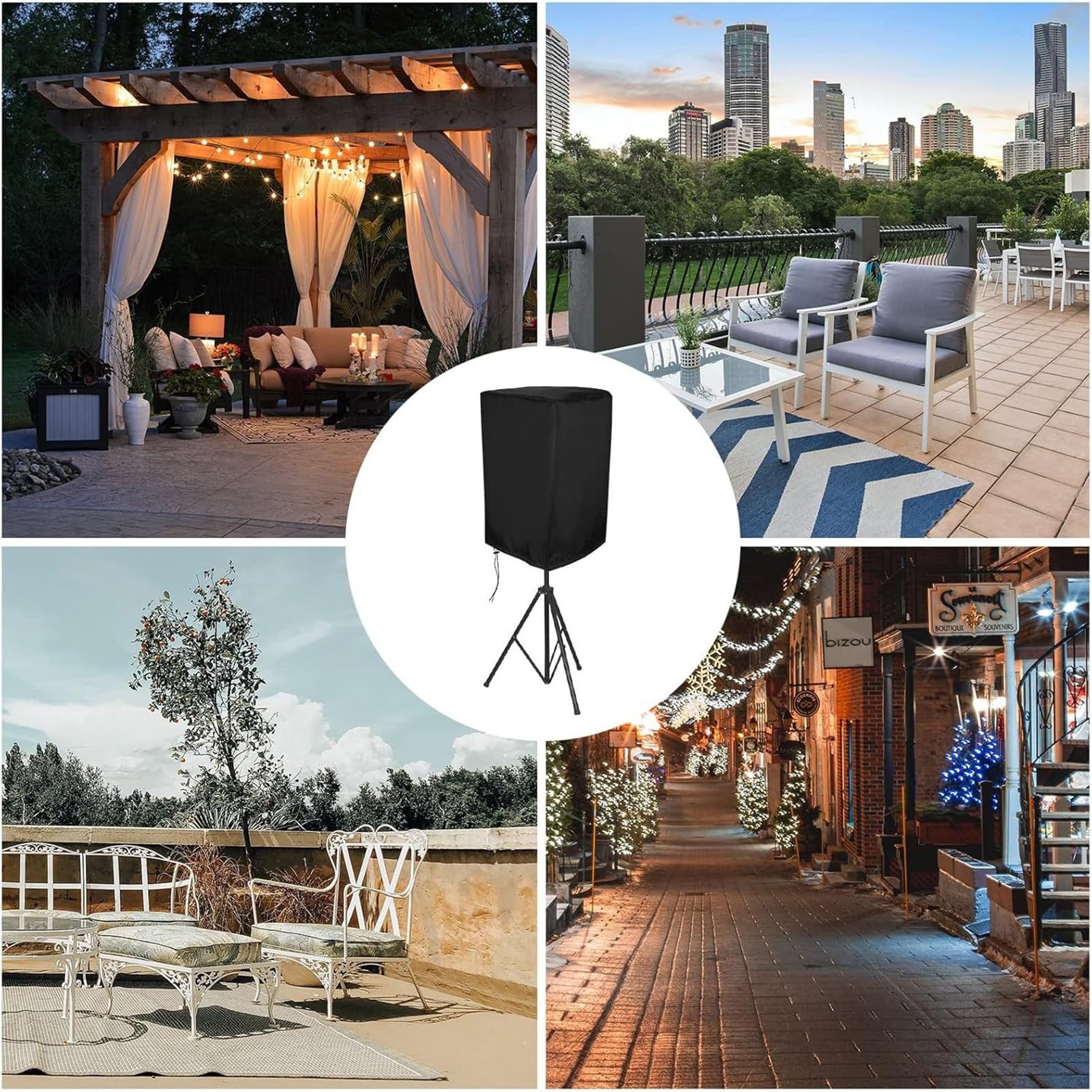 Housse Pour Enceinte Alimentée,Housse De Protection Pour Support D'Enceintes - Sac Renforcé en Tissu Oxford Résistant aux Intempéries pour Événements DJ, Terrasse et Extérieur