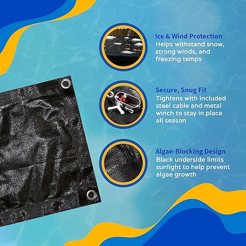 Miniatura 7 de Cubierta Defender para alberca ovalada en suelo para el invierno Negro