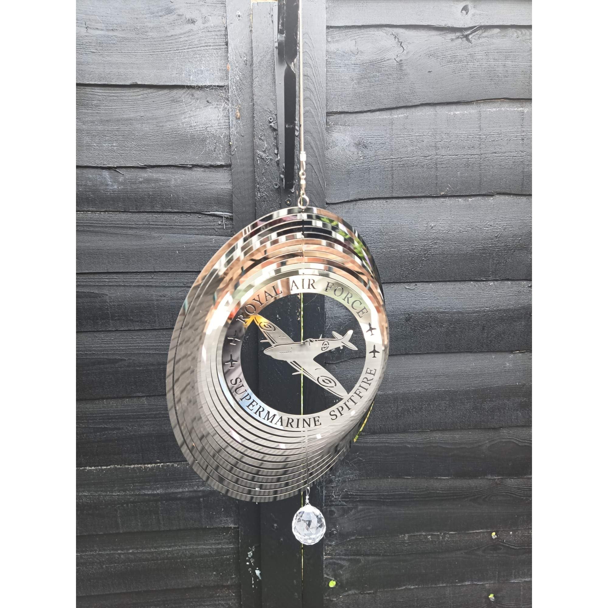 Sk Style Silver Stainless Steel Wind Spinner - Supermarine Spitfire Fighter