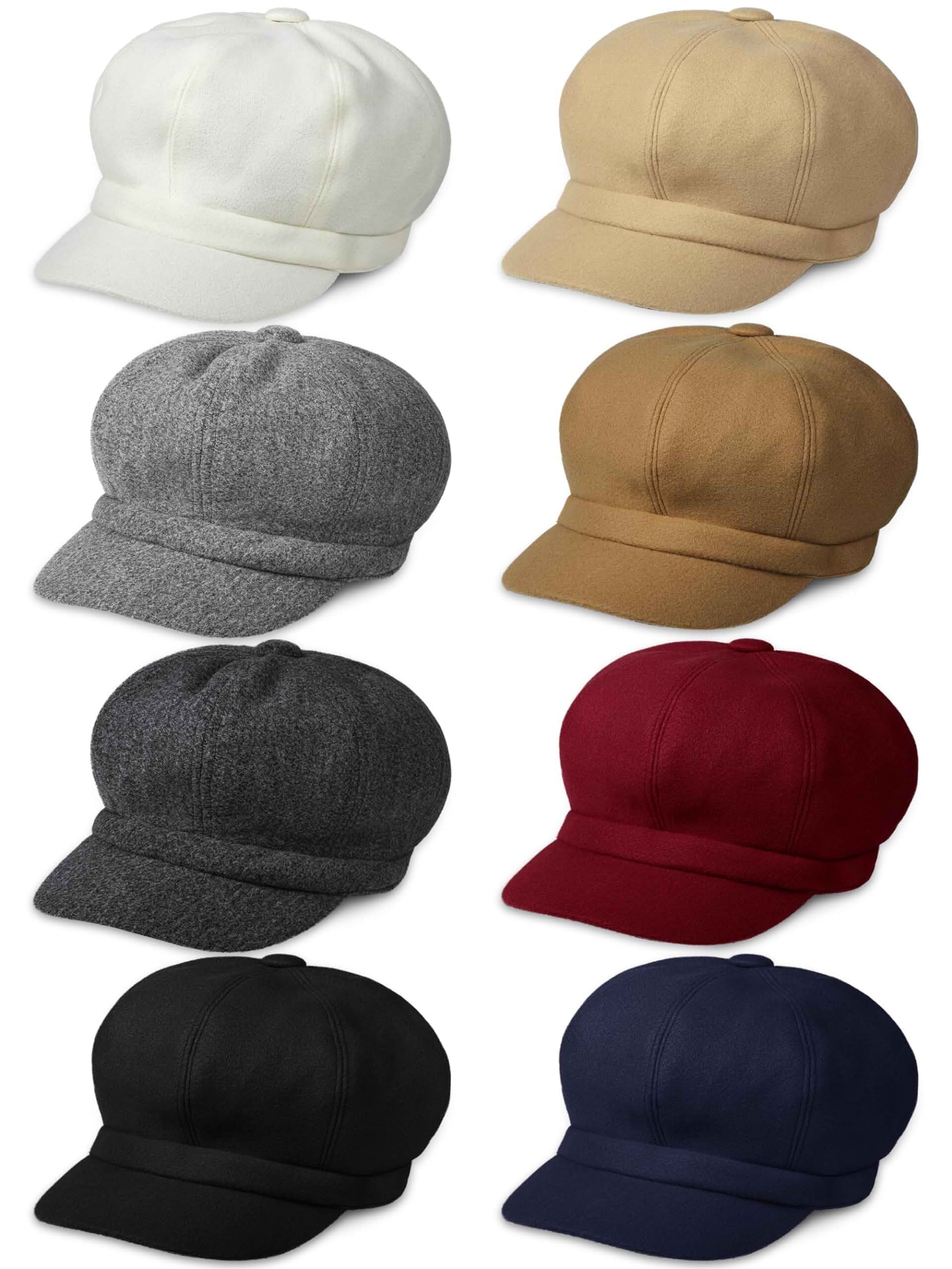 KUTTOR 8 PCs Women Newsboy Cap Soft Newsboy Hats Warm Beret Hats Vintage Baker Hat for Women