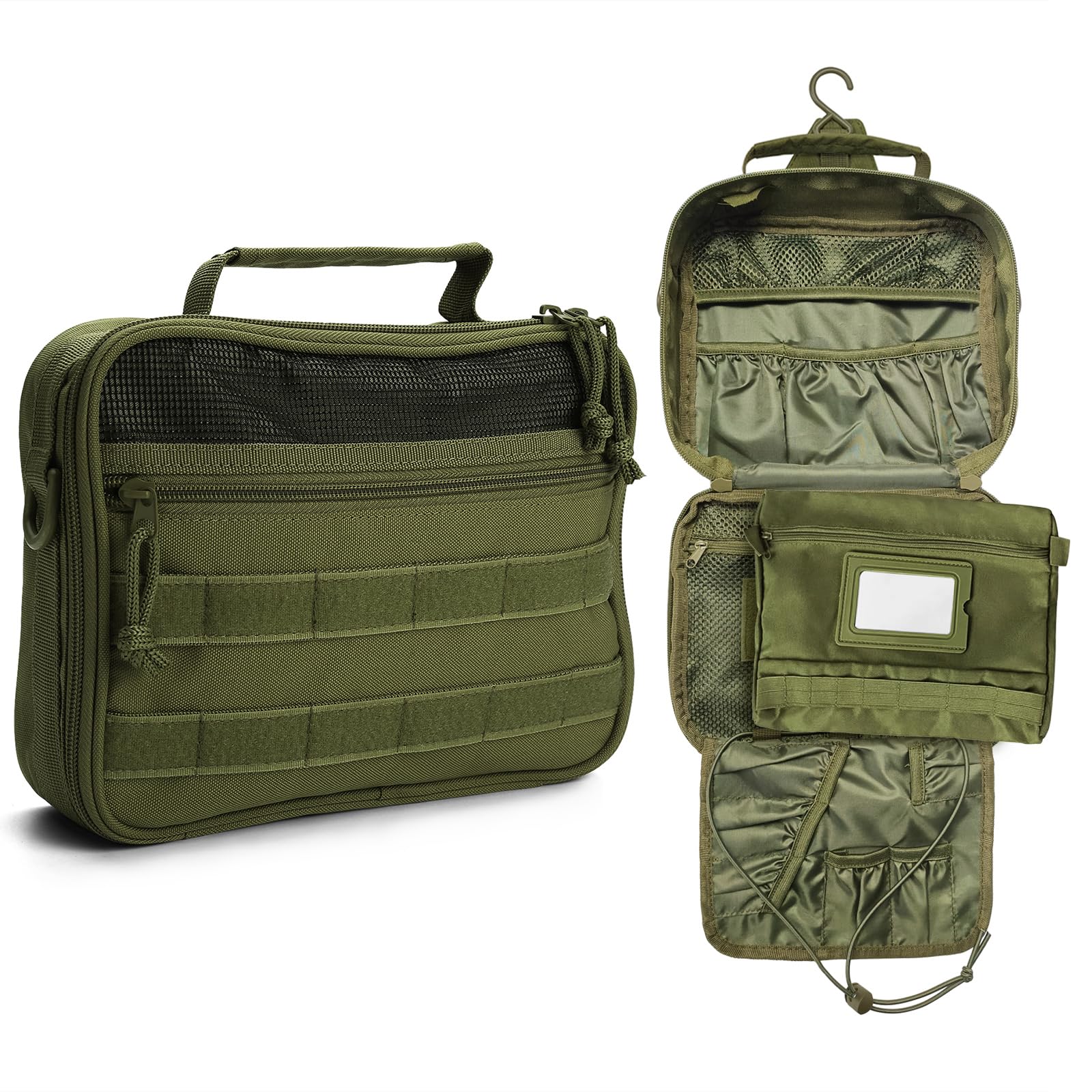 SUNRISING Tactical Toiletry Bag for Men,Men's Travel Toiletry Bag,Hanging Toiletry Bag Organizer Dopp Kit,Shaving Bag,Toiletries Shower Hygiene