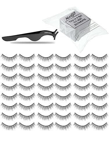 Miniatura 7 de Nuogo 24 pares de pestañas postizas reutilizables autoadhesivas, sin necesidad de pegamento, aspecto natural, pestañas fáciles de aplicar, con