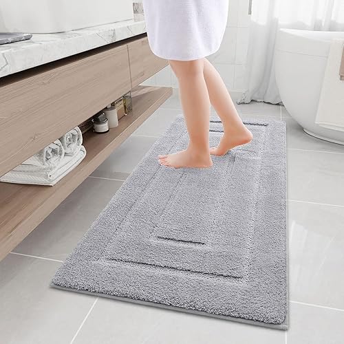Miniatura 268 de Buganda Alfombras de baño, 24" x 16", Alfombras de baño de microfibra suaves y absorbentes, Alfombra de ducha esponjosa antideslizante, Alfombras de