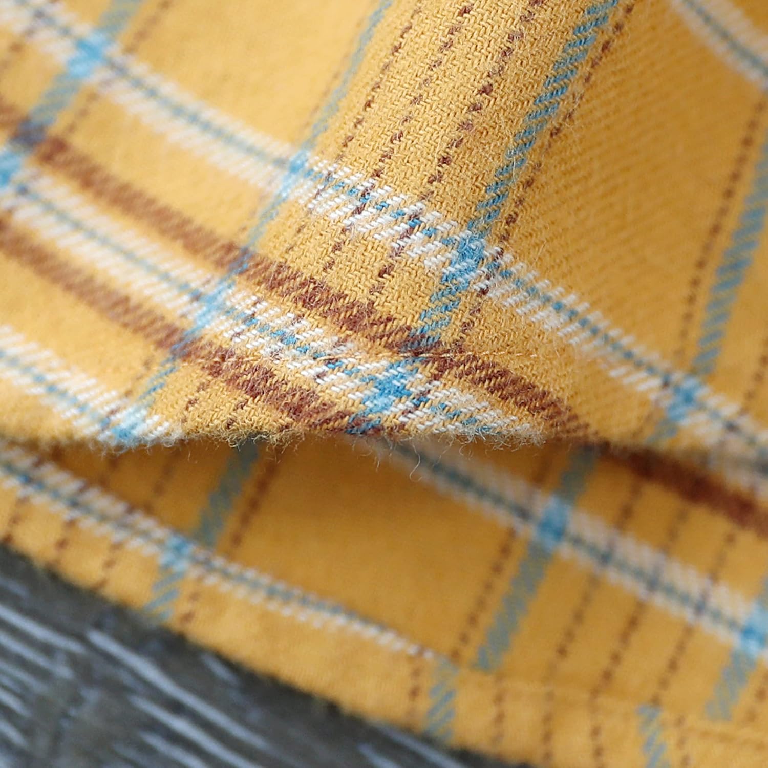 Dubinik® 6 oz Flannel Shirt for Men Plaid Mens Button Down Long Sleeve Shirts Cotton Casual - Image 5