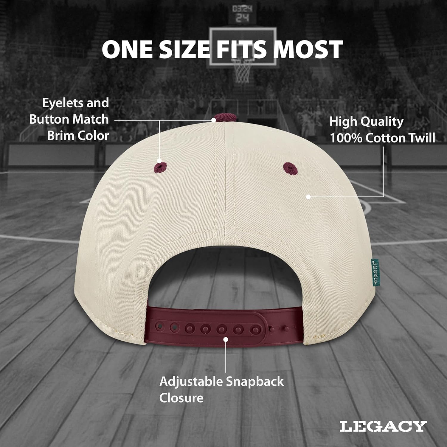 Legacy NCAA Officially Licensed Baseball Hat, Lightweight Cap for Men & Women, HTA, One Size Fits Most, Adjustable Closure - Image 2