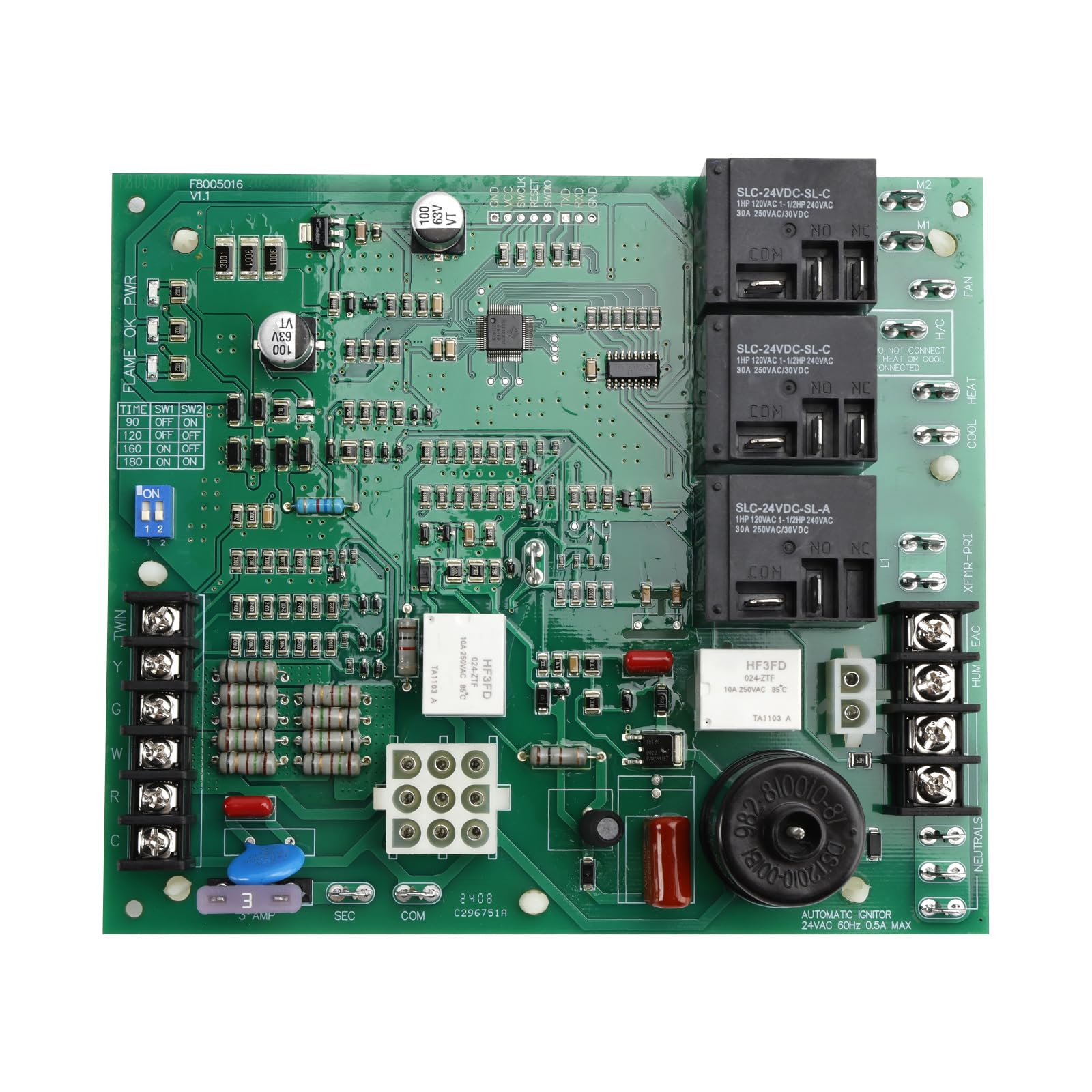 Viprh 62-24140-04 Direct Spark Ignition Furnace Control Board ICM292 Compatible with Rheem Replaceme