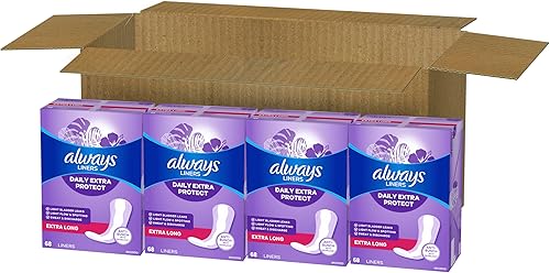 Miniatura 12 de Always Daily Extra Protect - Salvaslips diarios, protección extra, sin perfume, extra largos, 272 (4 paquetes de 68)