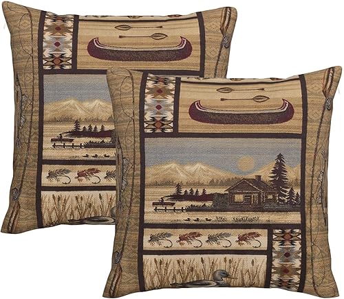 Juego de 2 fundas de almohada cuadradas de 18 x 18 pulgadas, retro, color negro, rústicas, decorativas, para el hogar, sofá, fundas de cojín gruesas