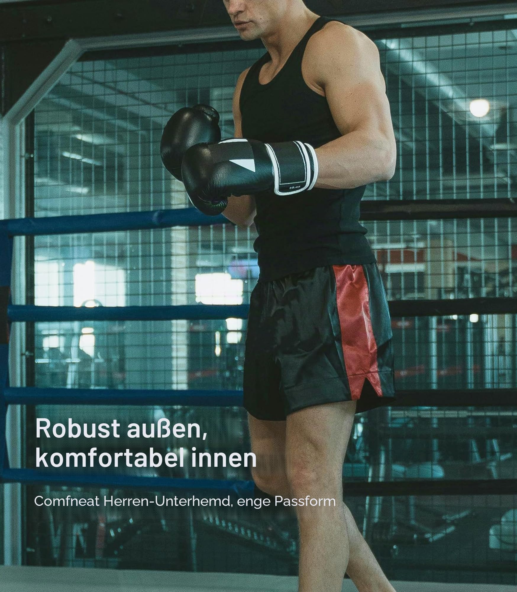 Comfneat Herren 6-Pack Elastisch Tank Tops Eng Anliegende Unterhemden | Bauwolle Elasthan, Extra Lange, Ärmellose