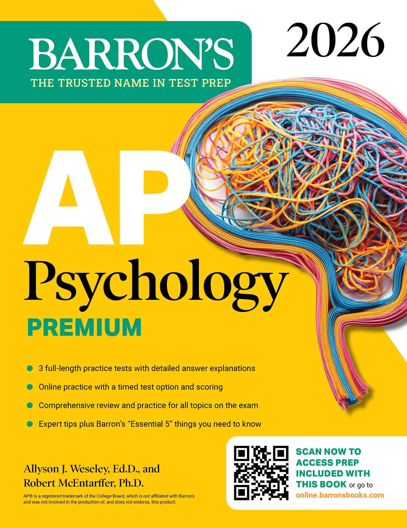 AP Psychology Premium, 2026: Prep Book with 3 Practice Tests + Comprehensive Review + Online Practice (Barron's AP Prep)