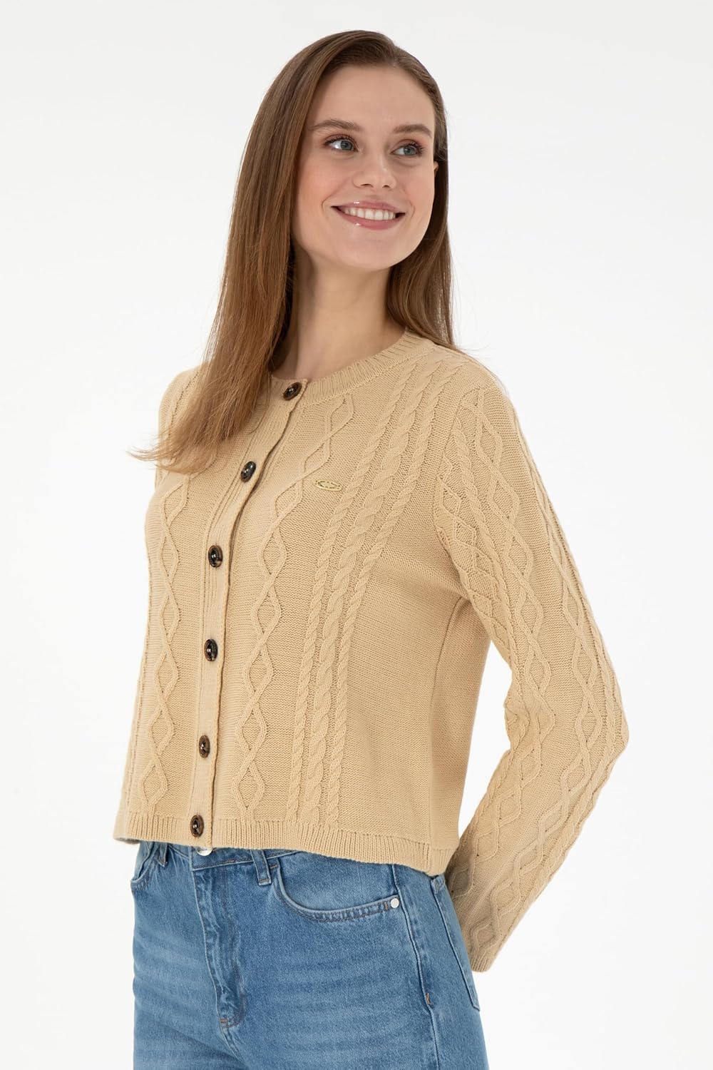 U.S. Polo Assn. Kadın Kum Hırka (Triko) 50297097-VR085