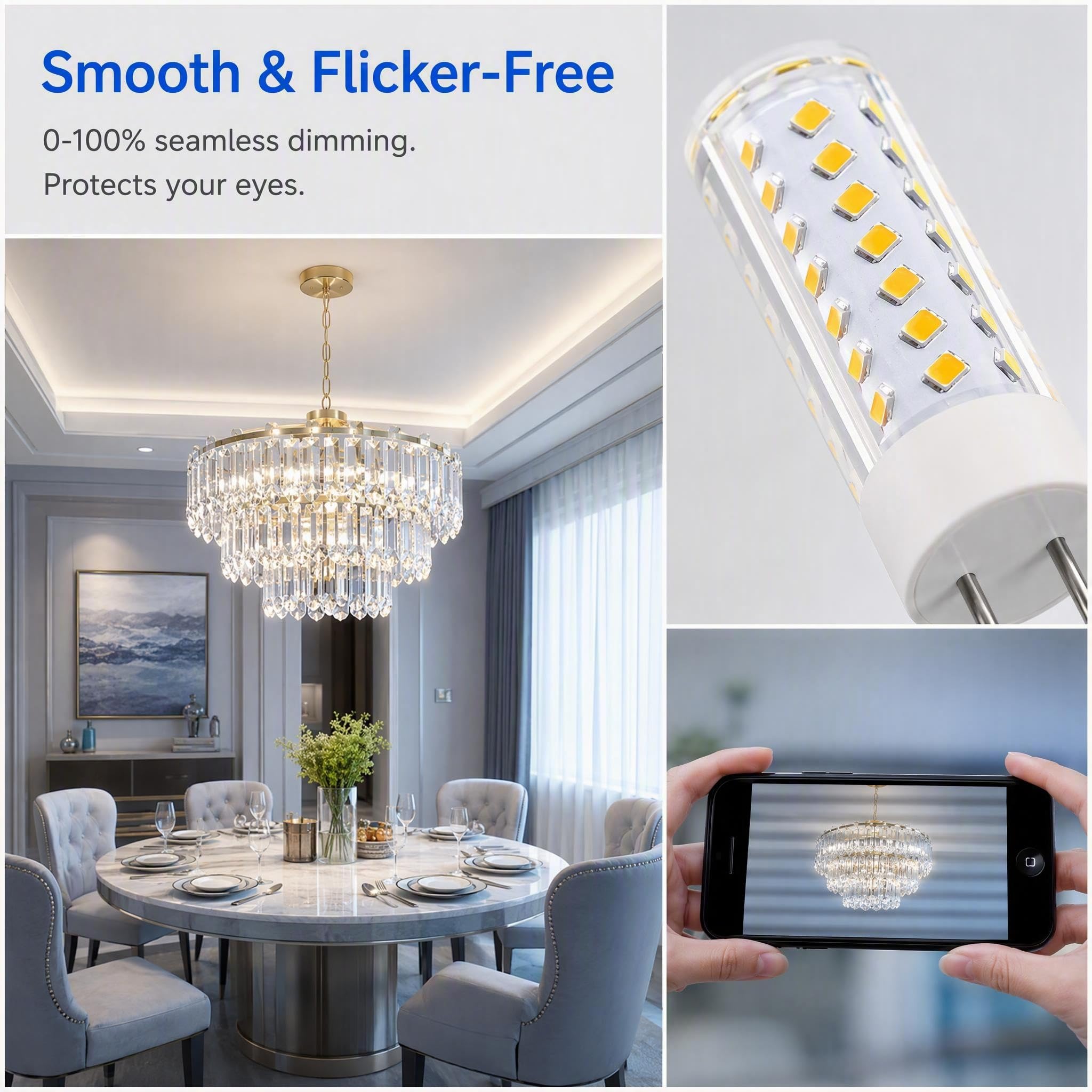 GY6.35 LED Dimmerabile 8W Ceramica 600LM,10 pz 220V Bianco Freddo