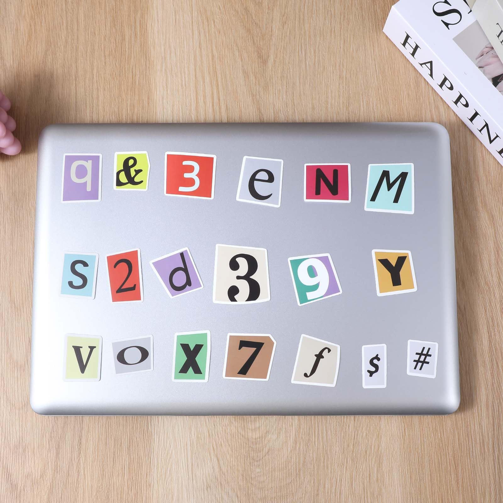 Lot De 200 Lettres Autocollantes Imperméables En Vinyle Coloré De A